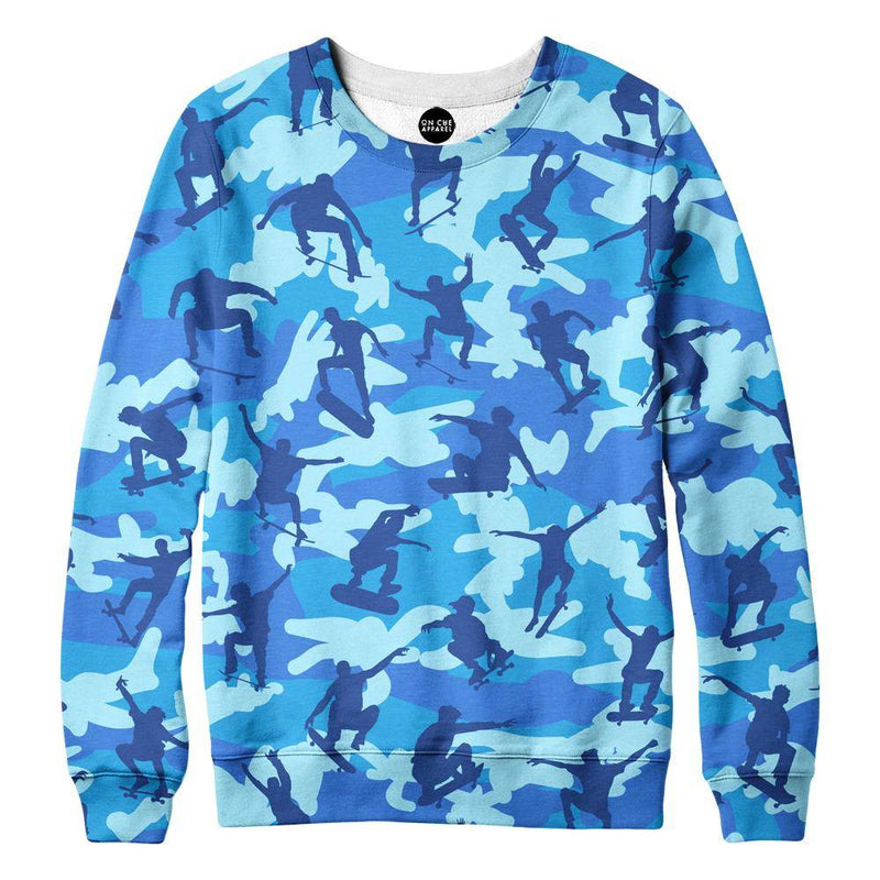Skater Camo Blue Womens Sweatshirt