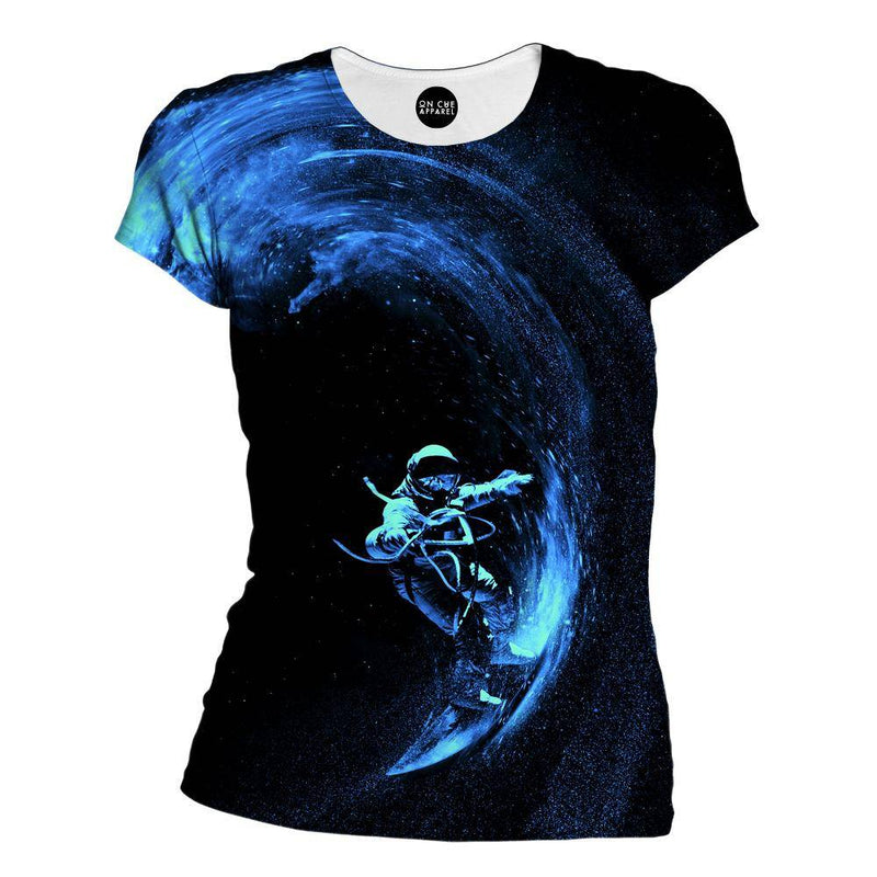 Space Surfing Womens T-Shirt