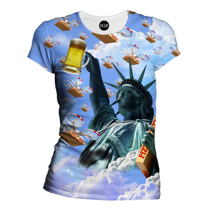 Statue Of Merica Womens T-Shirt