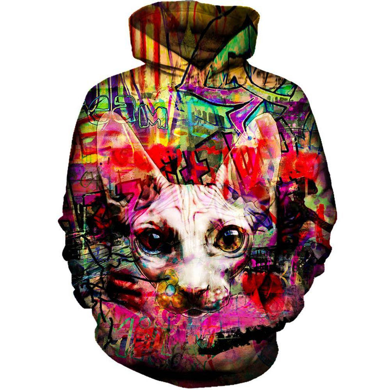 The Graffiti Cat Womens Hoodie