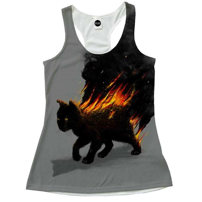 The Cat Is On Fire Racerback