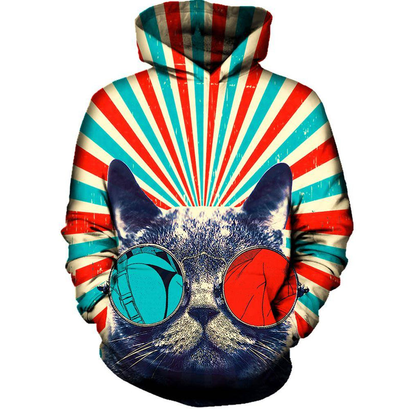 3D Cat Womens Hoodie