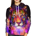 Psychedelic Tiger Womens Hoodie